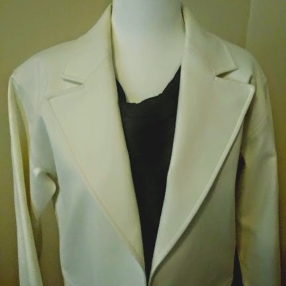 Linda Allard Ellen Tracy Ivory Open Front Blazer - Picture 6 of 10